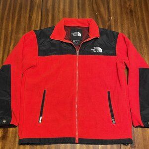 The North Face Red Gore Windstopper Fleece Zip Jacket Coat Vintage Size Large